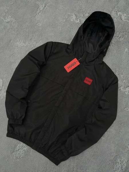 Мужская ветровка Hugo Boss черная Хар-676 (коп1) фото
