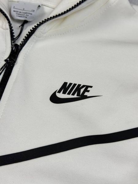 Чоловіча демісезонна кофта зіп-худі Nike Tech Fleece біла Dej-3 фото