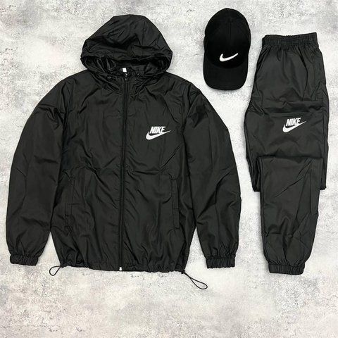 Чоловічий спортивний костюм Nike на плащівці чорний Will-70 фото
