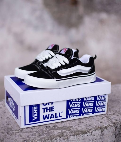 Мужские кеды Vans Knu Skool черно-белые замшевые Кроссовки Ванс Кну Скул Arm-KNU1 (коп2) фото