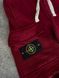 Мужской летний костюм Футболка Шорты Stone Island белый с бордовым Стон Айленд Моло-67-10 фото 7
