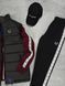 Мужской костюм Fred Perry с лампасами бордовый Комплект Фред Перри Жилетка Кепка Хар-558 фото 2
