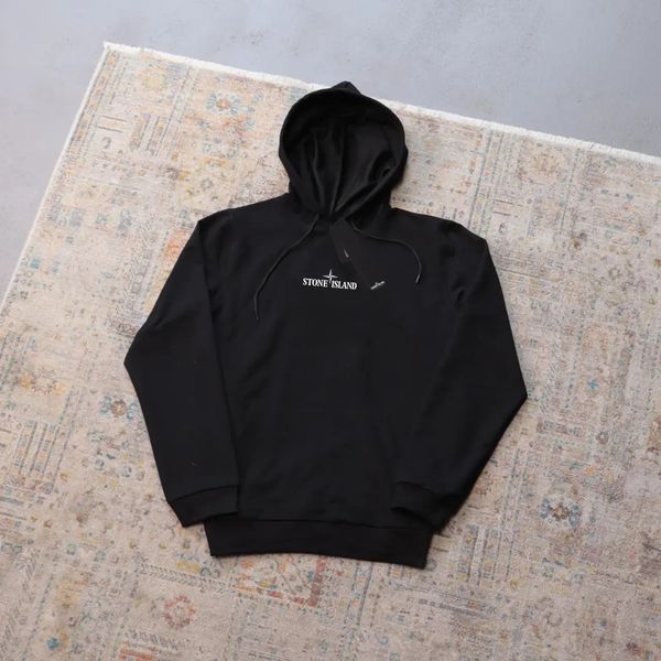 Мужское худи Stone Island белое с принтом Толстовка Стон Айленд с капюшоном Ads-405 фото
