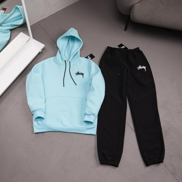 Чоловічий зимовий спортивний костюм Stussy бежевий Комплект Стуссі Худі Штани плащівка Ads-536 фото