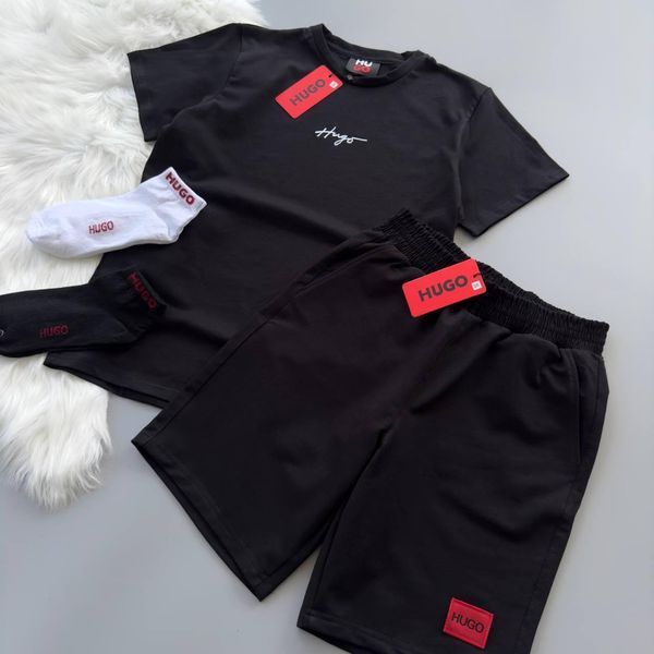 Мужской летний костюм Hugo Boss Футболка Шорты белый Хьюго Босс Хар-450 фото