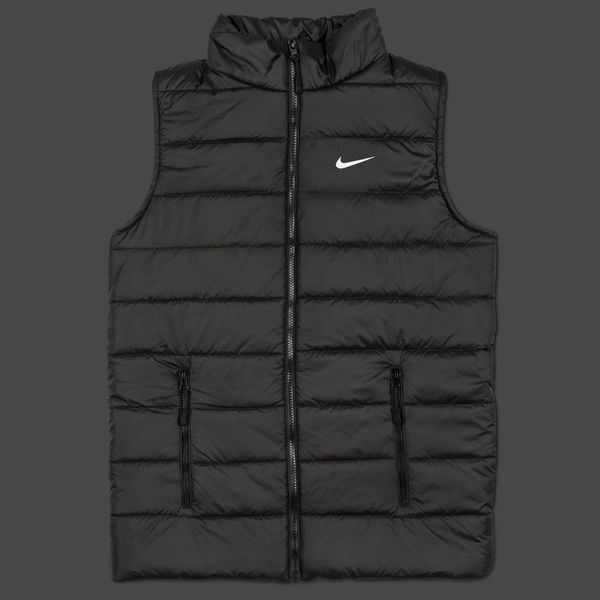 Чоловіча жилетка Nike чорна без капюшона Безрукавка Найк з плащової тканини Мой-15 1 фото