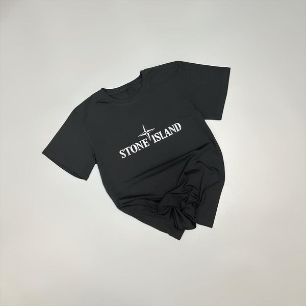 Мужская футболка Stone Island темно-серая хлопковая Тенниска Стон Айленд Will-SS0029 фото