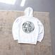Мужское худи Stone Island белое с принтом Толстовка Стон Айленд с капюшоном Ads-405 фото 1