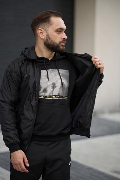 Мужская ветровка Nike черная Куртка Найк с капюшоном Intr-1590476441 фото