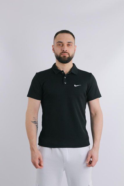 Мужская футболка Поло Nike черная Тенниска Найк Intr-1590528090 фото