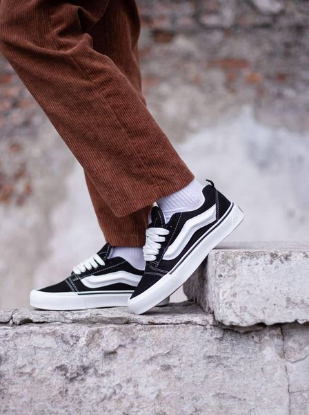 Жіночі кеди Vans Knu Skool чорно-білі замшеві Кросівки Ванс Кну Скул Arm-KNU1 (коп3) фото