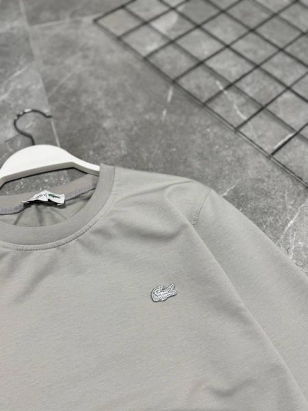 Чоловічий світшот Lacoste сірий Кофта Лакост без капюшона Моло-LC41 фото
