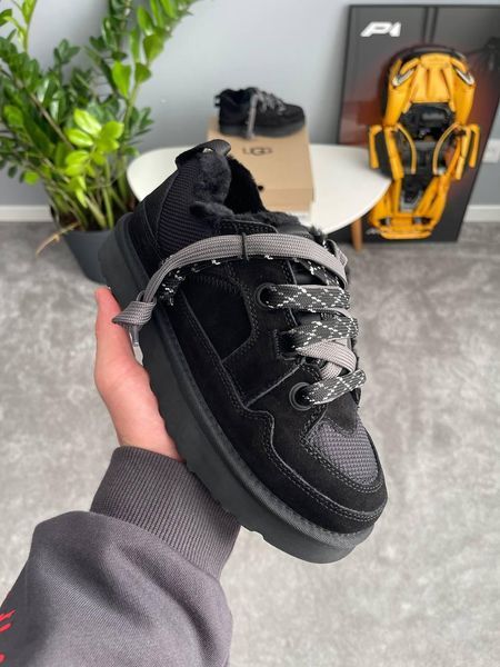 Женские зимние кроссовки UGG Lo Lowmel Sneaker черные Las-1780 фото