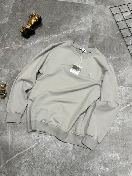 Чоловічий світшот Lacoste сірий Кофта Лакост без капюшона Моло-LC41 фото