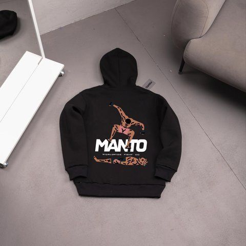 Мужское зимнее худи Manto Stomp черное Кофта с капюшоном Манто Ads-468 фото