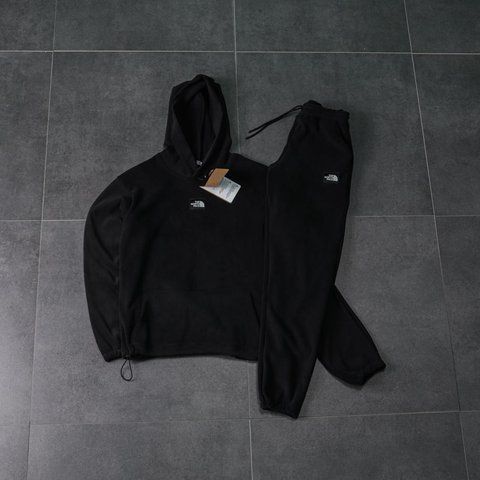 Мужской зимний спортивный костюм The North Face флисовый черный Комплект Зе Норт Фейс плюшевый Ads-580 фото