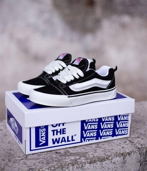 Женские кеды Vans Knu Skool черно-белые замшевые Кроссовки Ванс Кну Скул Arm-KNU1 (коп3) фото