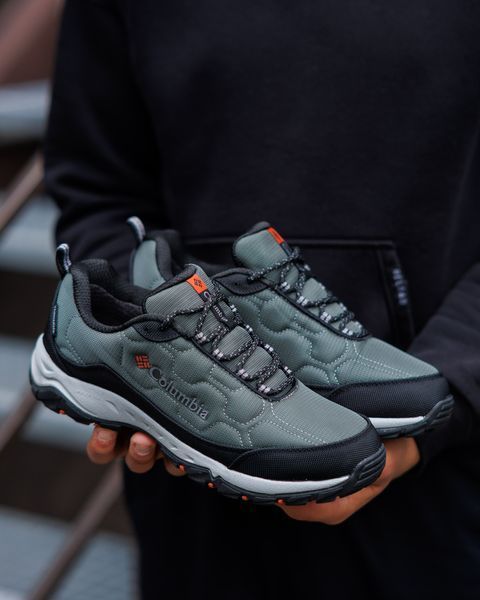Мужcкие зимние кроссовки Columbia Firecamp Fleece Gore-Tex Black Green Grey хаки Коламбия Гортекс Флис Pow-CL023 2 фото