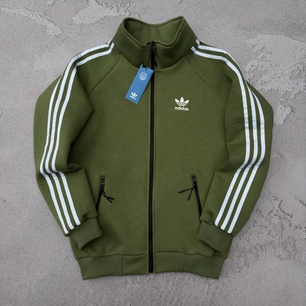Чоловіча зимова кофта Adidas без капюшона червона Олімпійка Адидас на блискавці Хар-514 фото