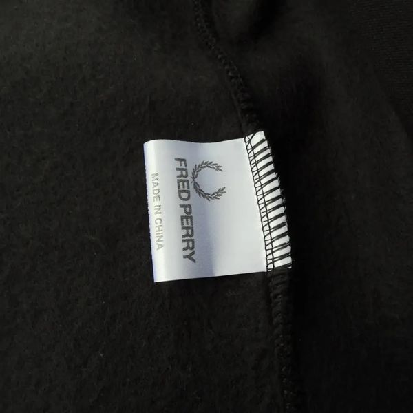 Мужская зимняя кофта Fred Perry с лампасами черная Олимпийка Фред Пери без капюшона Хар-509 фото