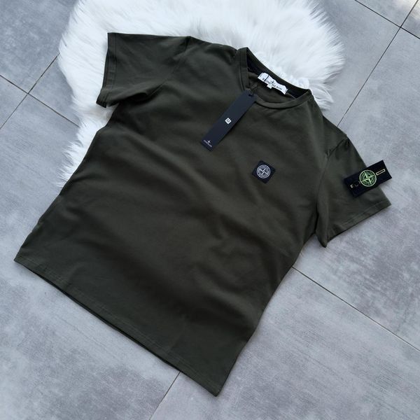 Чоловіча футболка Stone Island хакі з патчем Теніска Стон Айленд Мой-128|Хар-845 (коп2) фото