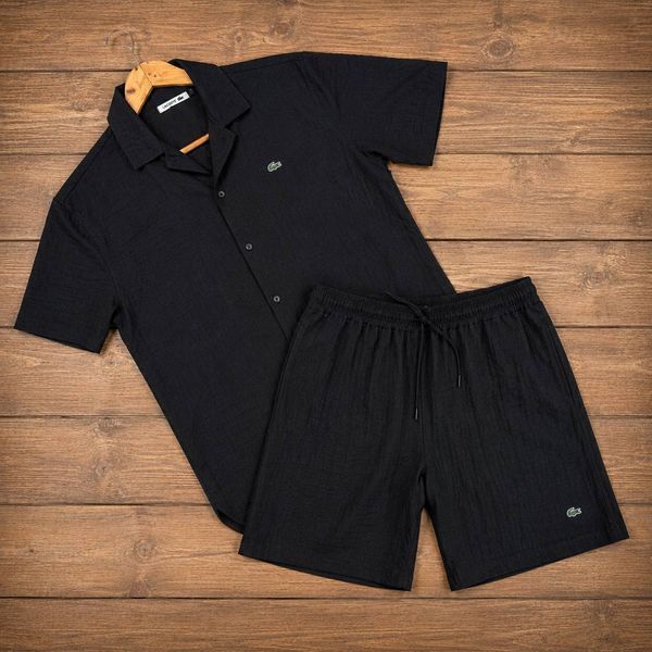 Мужской льняной костюм Lacoste серый Sta-223-коп фото