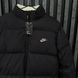Чоловіча зимова двостороння куртка Nike Big Swoosh на хутрі чорна Пуховик Найк без капюшона Хар-485 2 фото 4
