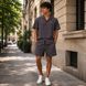 Мужской льняной костюм Lacoste серый Sta-223-коп фото 1