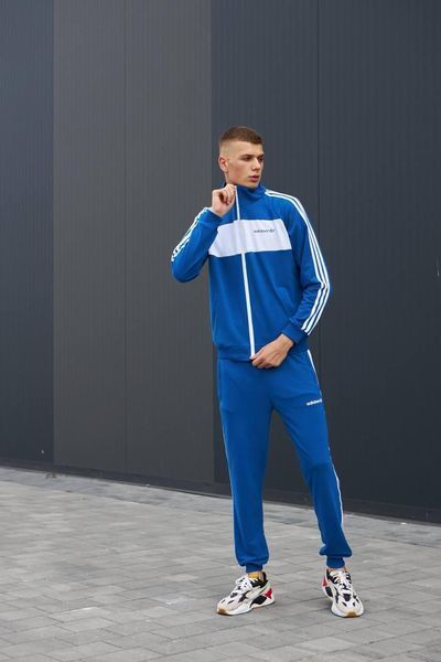 Мужской спортивный костюм Adidas без капюшона синий Комплект Адидас Кофта Штаны Хар-239 2 фото