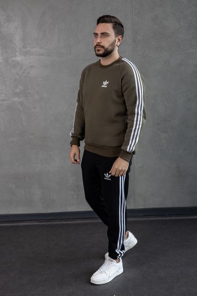 Мужской зимний спортивный костюм Adidas с лампасами красный Комплект Адидас без капюшона Хар-321 фото