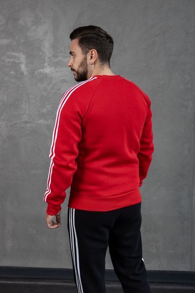 Мужской зимний спортивный костюм Adidas с лампасами красный Комплект Адидас без капюшона Хар-321 фото
