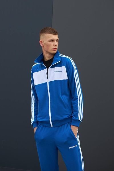 Мужской спортивный костюм Adidas без капюшона синий Комплект Адидас Кофта Штаны Хар-239 2 фото