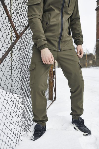 Мужская куртка из Soft Shell с капюшоном хаки Ветровка водонепроницаемая демосезонная Intr-1590399965 фото