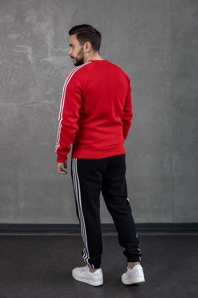 Мужской зимний спортивный костюм Adidas с лампасами красный Комплект Адидас без капюшона Хар-321 фото