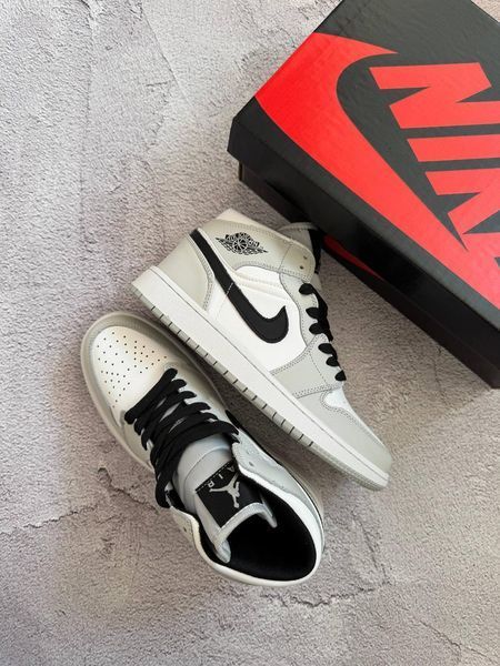 Чоловічі кросівки Nike Air Jordan сірі Найк Джордан шкіряні Arm-A064 (коп1) фото