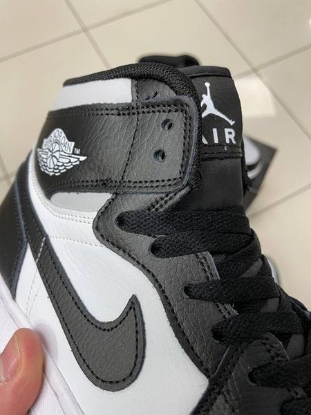 Чоловічі кросівки Nike Air Jordan 1 чорні Найк Джордан шкіряні Arm-A033 (коп1) фото