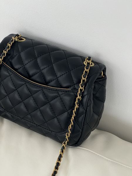 Сумка жіноча Chanel мінічорна Клатч Шанель маленька на плече з ремінцем Any-20229-1 фото