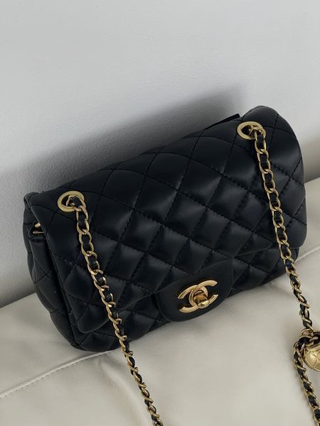 Сумка жіноча Chanel мінічорна Клатч Шанель маленька на плече з ремінцем Any-20229-1 фото