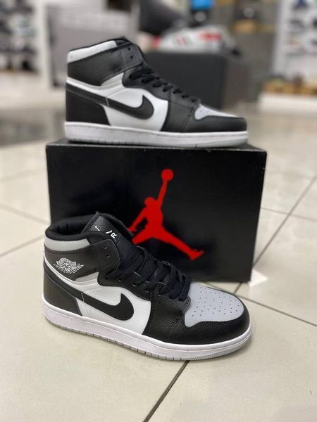 Чоловічі кросівки Nike Air Jordan 1 чорні Найк Джордан шкіряні Arm-A033 (коп1) фото