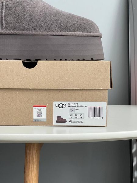 Жіночі зимові черевики UGG Classic Mini Dipper сірі Las-1455 фото