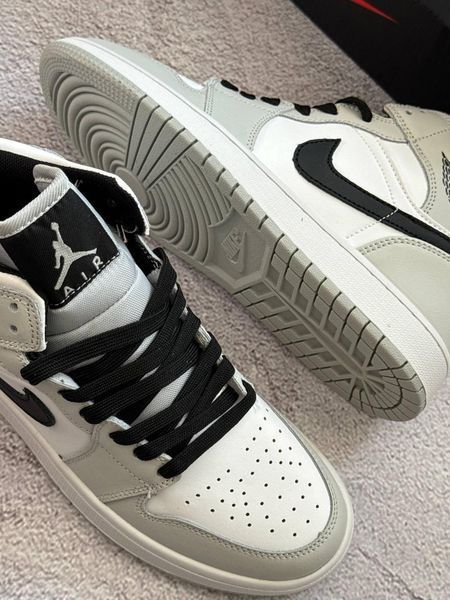 Чоловічі кросівки Nike Air Jordan сірі Найк Джордан шкіряні Arm-A064 (коп1) фото