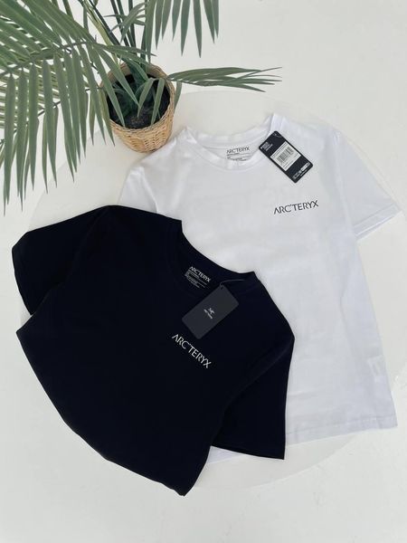 Мужская футболка Arcteryx белая хлопковая Арктерикс Гла-190 фото