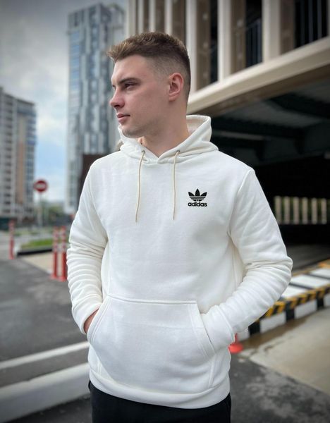 Мужское зимнее худи Adidas черное Кофта Адидас с капюшоном Rap-RD022 фото
