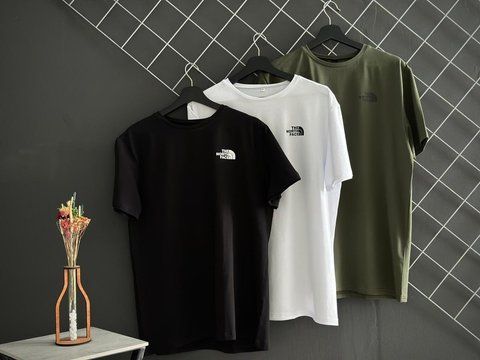 Чоловіча футболка The North Face 3 шт. чорна хакі біла бавовняна Теніска ТНФ Rap-RD177/RD178/RD179 фото