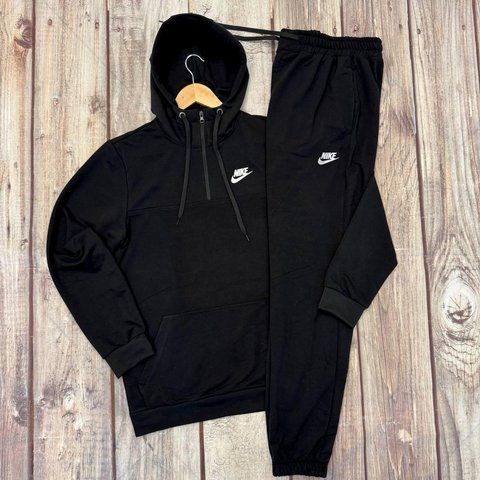 Мужской спортивный костюм Nike черный Комплект Найк Худи на змейке Штаны sta-373 фото
