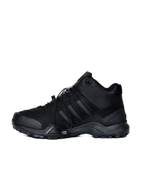 Мужские зимние кроссовки Adidas Terrex Fast R Mid Gore-Tex черные Адидас рипстоп на гортекс Pow-AD115 фото