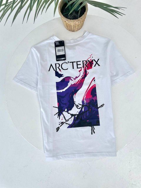 Мужская футболка Arcteryx белая хлопковая Арктерикс Гла-190 фото