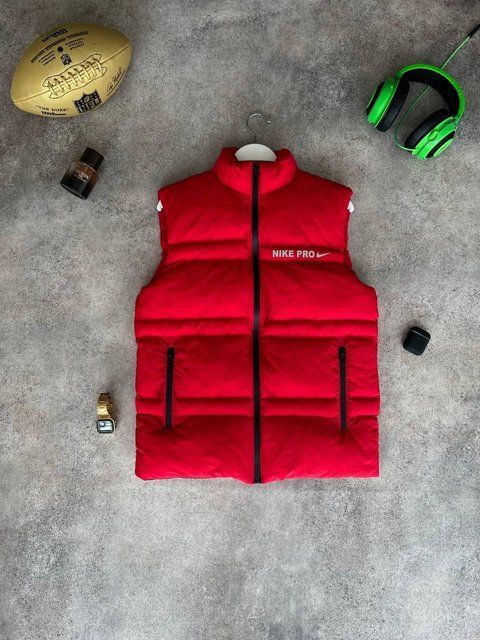 Мужская жилетка Nike красная Безрукавка Найк без капюшона Моло-72-PC фото