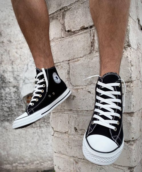 Мужские высокие кеды Converse All Star черные Конверс Олд стар Arm-KN1 фото