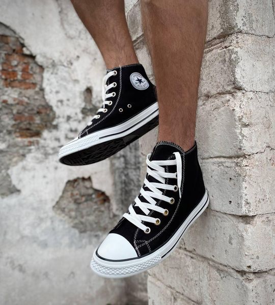 Мужские высокие кеды Converse All Star черные Конверс Олд стар Arm-KN1 фото